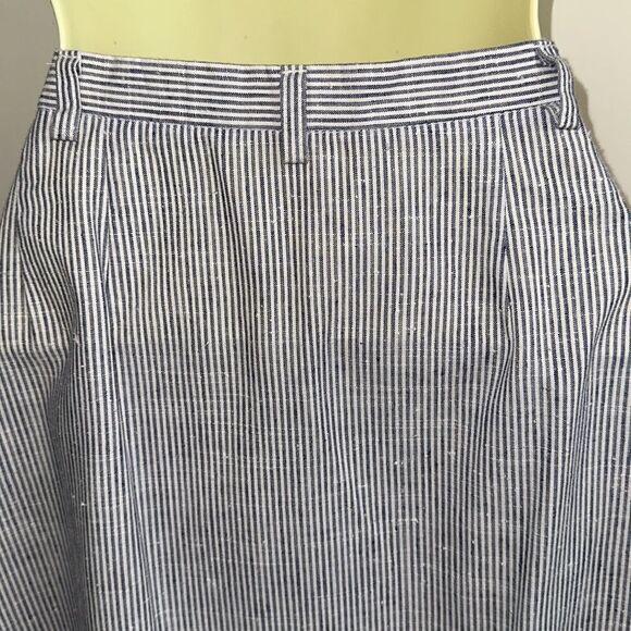 Vintage 80s Gordon of Philadelphia Blue & White Striped A Line Skirt - Picture 5 of 7
